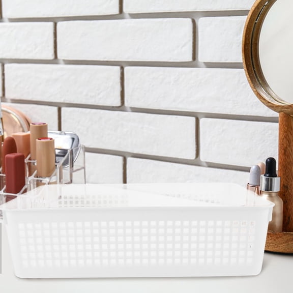 BESTYASH 6Pcs Small Plastic Basket Storage Basket White Simple Design for Documents and Files