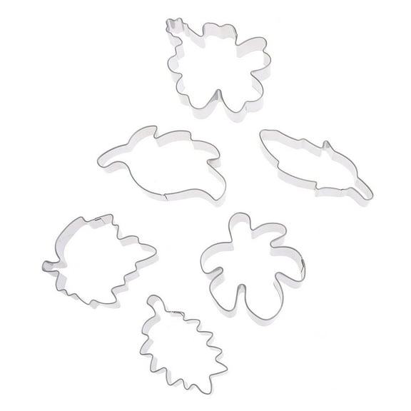 BESTYASH 6Pcs Stainless Steel Fondant Mold Tree Leaves Design for Cake Chocolate Mousse