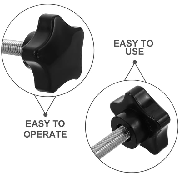 BESTYASH 6Pcs Stud Threaded Knobs for Lawn Mower Tools and Woodworking Jigs Comfortable Grip