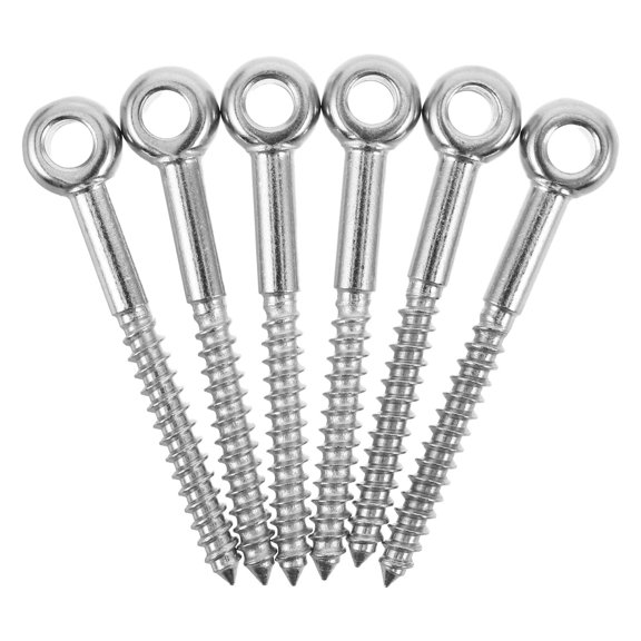 BESTYASH 6Pcs Threaded Stainless Steel Eye Screws for Wood Ideal for Hammock Chair and Hanging Plants