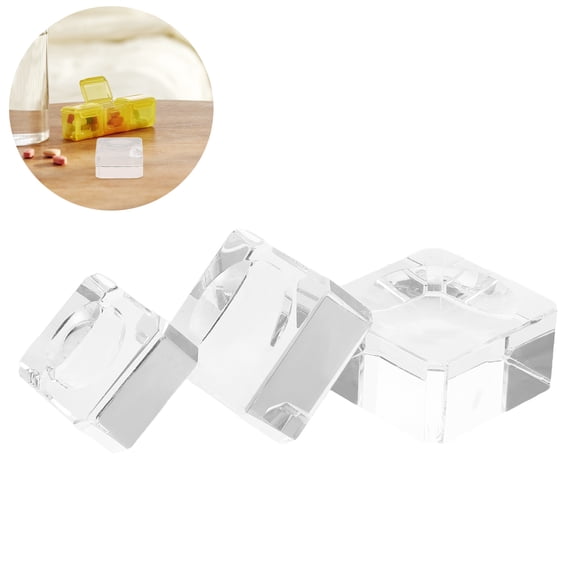 BESTYASH 6-Pack Transparent Crystal Display Bases with Wide Compatibility and Non- Design for Secure Showcasing