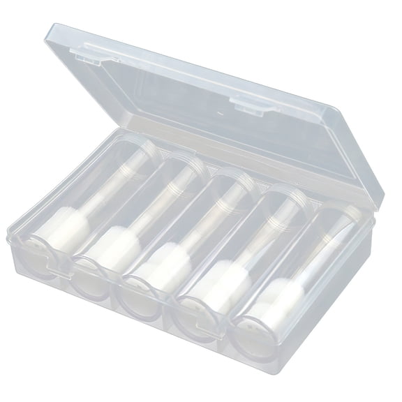 BESTYASH 6-Pack Clear Plastic Storage Tubes Organizer Box Holder with Protective Case for Capsules