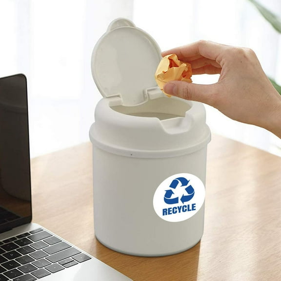 BESTYASH 6Pcs Trash Sorting Label Sticker White PVC Removable Self Adhesive for Waste Containers
