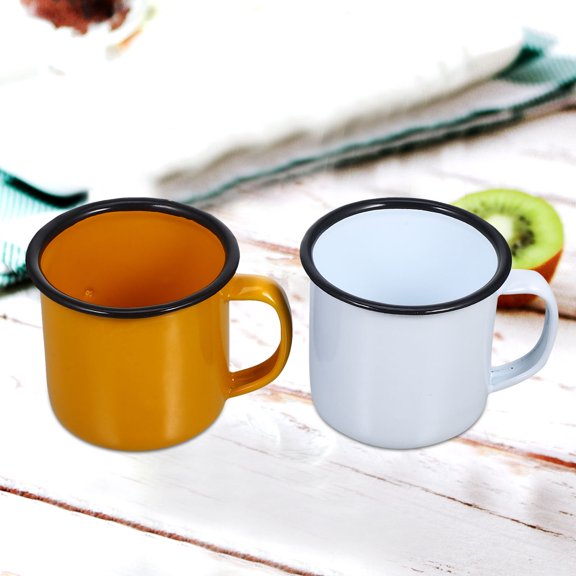 BESTYASH 6Pcs Vintage Style Enamel Cup Multi Color Practical Water Cup for Home