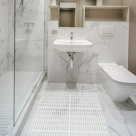 BESTYASH 6Pcs White Bathroom Bath Pads Non Slipping Floor Cushions with Durability