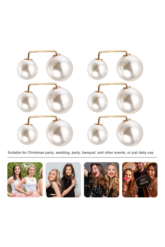 6-Piece Shawl Button Set with Faux Brooch, Alloy Material for Stylish Scarf and Wrap Accessories