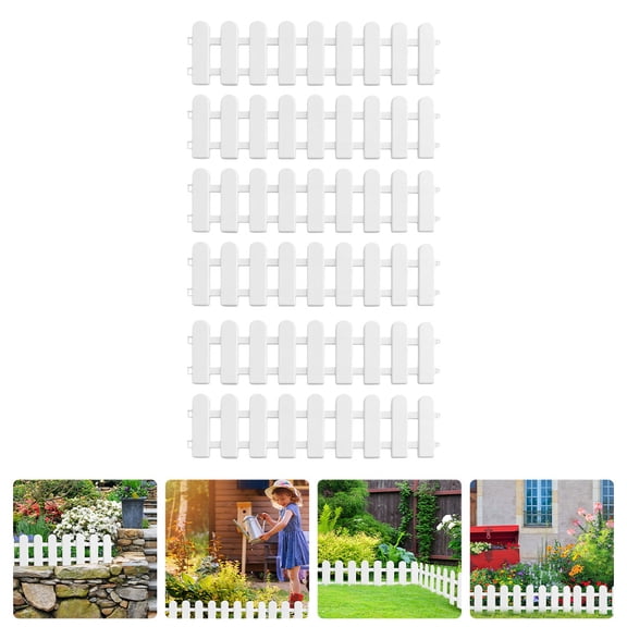 BESTYASH 6Pcs Durable Plastic Picket Fence for Garden Border and Outdoor Yard Decoration