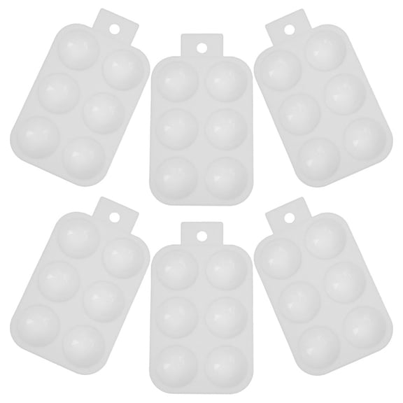 BESTYASH 6Pcs White Plastic Paint Palettes Convenient Small Pigment Mixing Plates for Painting Use