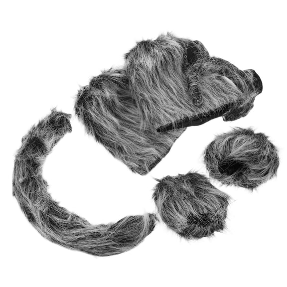 BESTYASH 6Pcs Wolf Costume: Plush Animal Ears Headband Set For Party Decoration Cosplay Event