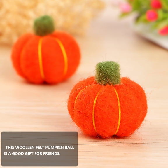 BESTYASH 6Pcs Wool Felt Pumpkin Garland Orange Color for Decoration Durable and Odor Free