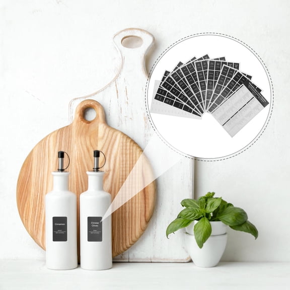 BESTYASH Self Adhesive Spice Jar Label Sticker Black for Kitchen Bottle Marking and Organization