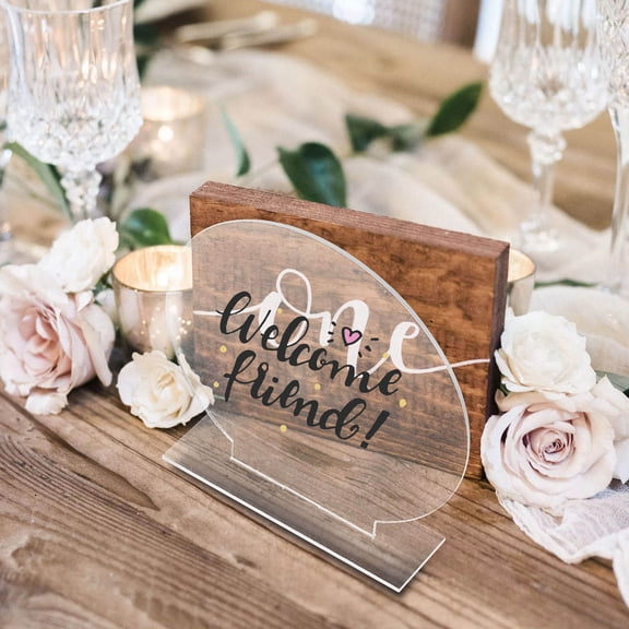 BESTYASH 6Sets Wedding Acrylic Table Number Sign Transparent Reusable with Stand