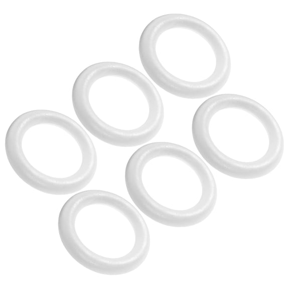 BESTYASH 6-Pack White Foam Wreath Forms, Blank Crafting Supplies for Holiday and Seasonal Decorations