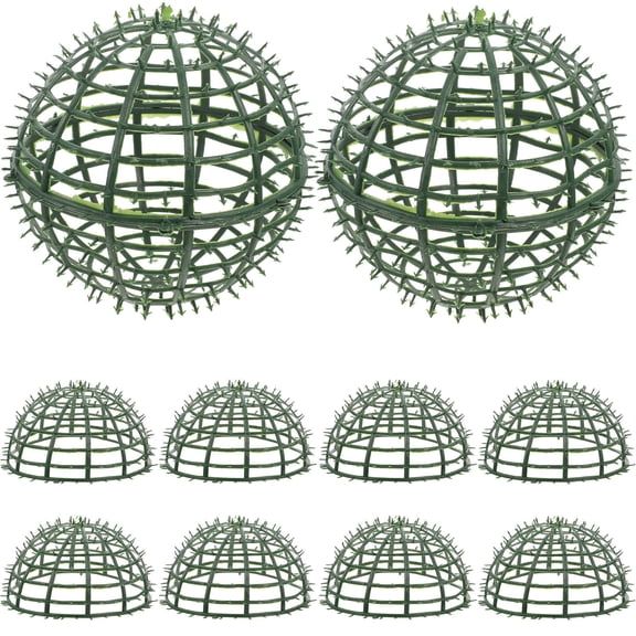 BESTYASH 6pcs Garden Spheres Outdoor Topiary Frame Artificial Plant Ball Support Rack Green Plastic for Weddings
