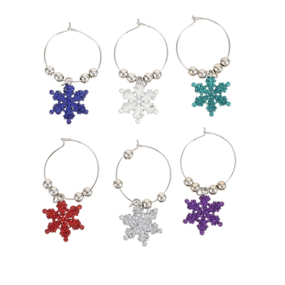 BESTYASH Set of 6 Glass Drink Charms, Decorative Alloy Wine Glass Markers for Parties, Family Gatherings, Events, and Celebrations