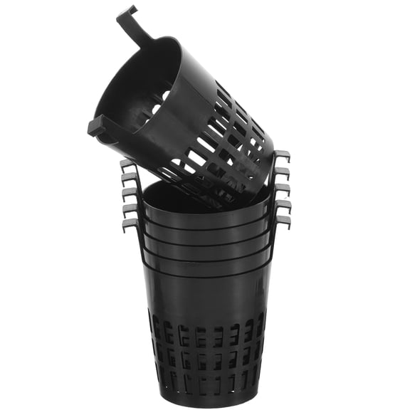 BESTYASH 6Pcs Sturdy Black Plastic Hydroponic Basket Cups for Water Plant Hanging Decoration