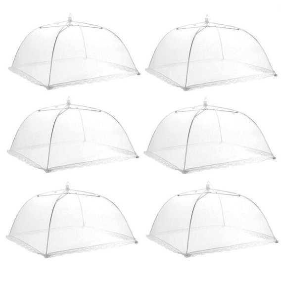 BESTYASH 6pcs Picnic Net Food Covers Mesh Outdoor Use Clear View For Families Protection