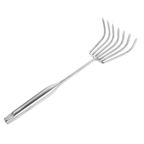 BESTYASH 7 Prong Stainless Steel Sand Rake for Efficient Shell Hunting and Garden Soil Preparation