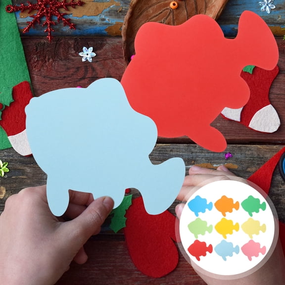 BESTYASH 72Pcs Creative Fish Modeling Paper Cutouts Decorative Wall Paper Cutouts for School and Home