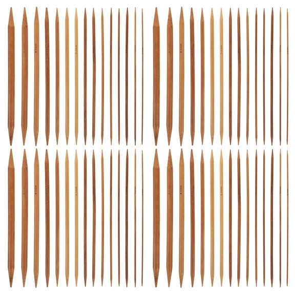 BESTYASH 75-Piece Straight Knitting Accessories Set, Dual-End Carbonized Needles for Weaving and Craft Supplies, Chocolate Color