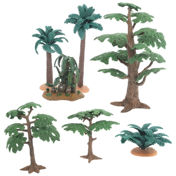 BESTYASH 7-Piece Assorted Color Plastic Model Trees Set for Sand Table and Small Garden Decoration Accessories