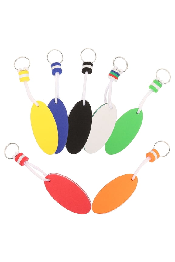 7Pcs Decorative Floating Keychain Oval Shape Eva Material Surfboard Pendant for Outdoor Use