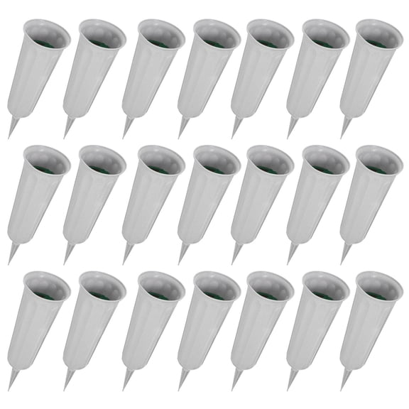 BESTYASH 1Set Plastic Grave Vase for Cemetery Floral Holder with Cone Shape for Outdoor Use