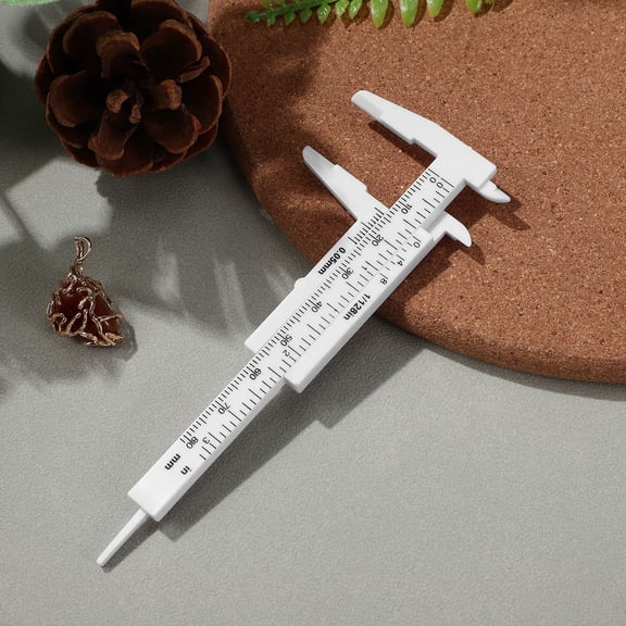 BESTYASH White Plastic Vernier Caliper for Measuring Jewelry Buttons with Two Way Gauge Function