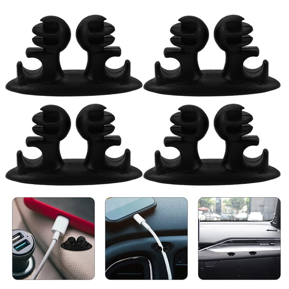 BESTYASH Adhesive Cable Organizers for Car Chargers, Headphone Wires, and Desktop Cord Management