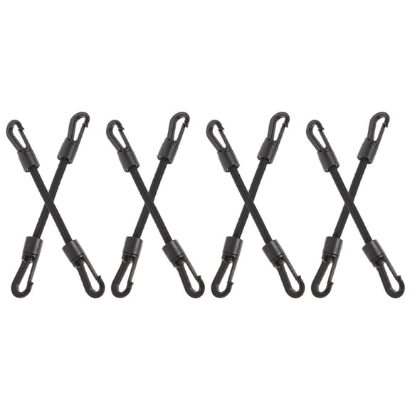 BESTYASH 8Pcs Black Elastic Bungee Rope with Lightweight Hooks for Boat Dock Accessories and Tow Rope