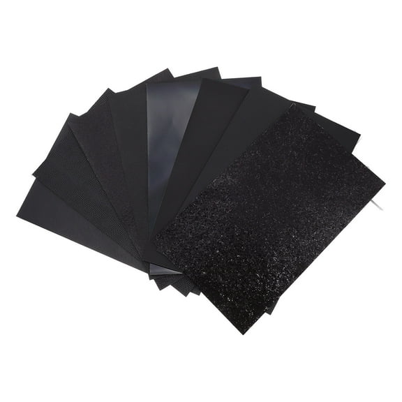 BESTYASH 8Pcs Black Faux Sheets for DIY Crafts Hair Bow Material Crafting Lovers