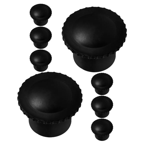 BESTYASH 8Pcs Black Laundry Accessories Closet Rod End Caps Universal Plastic Hanger Pole Stoppers for Clothes Racks