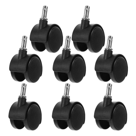 BESTYASH 8Pcs Black Stem Mount Locking Casters Replacement Wheels for Janitorial Waste Container Dollies
