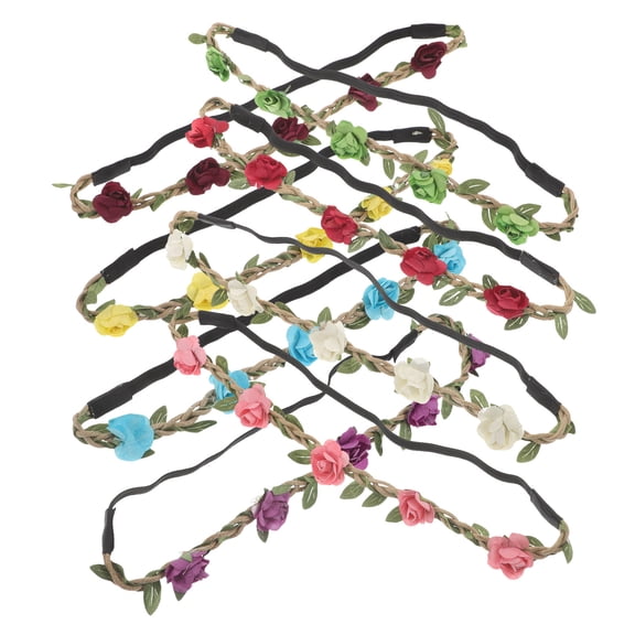 BESTYASH 8Pcs Bohemian Floral Headband Lightweight Flower Wreath for Birthday and Festival Celebrations