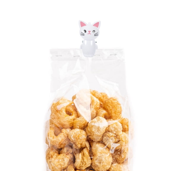 BESTYASH 8Pcs Cat Chip Clip Plastic White Sealing Clips for Office Use