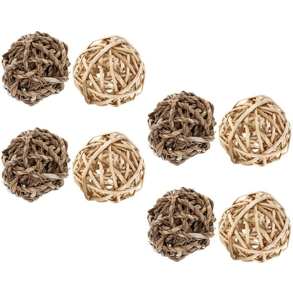BESTYASH 8Pcs Small Animal Chew Straw Ball Assorted Color Entertainment Outdoor Fun