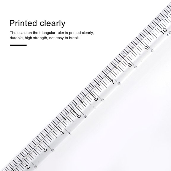 BESTYASH 8Pcs Clear Triangular Ruler Scale Drawing Tool for Student Measurement