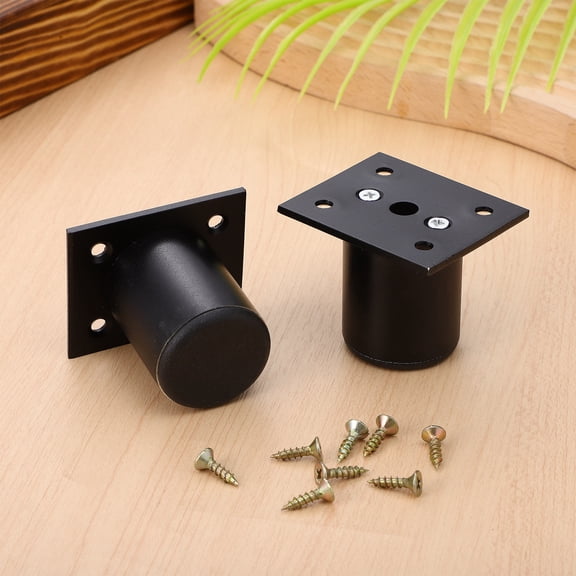 BESTYASH 8Pcs Furniture Cabinet Riser Adjustable Black Aluminum Legs with Mounting Screws for Home
