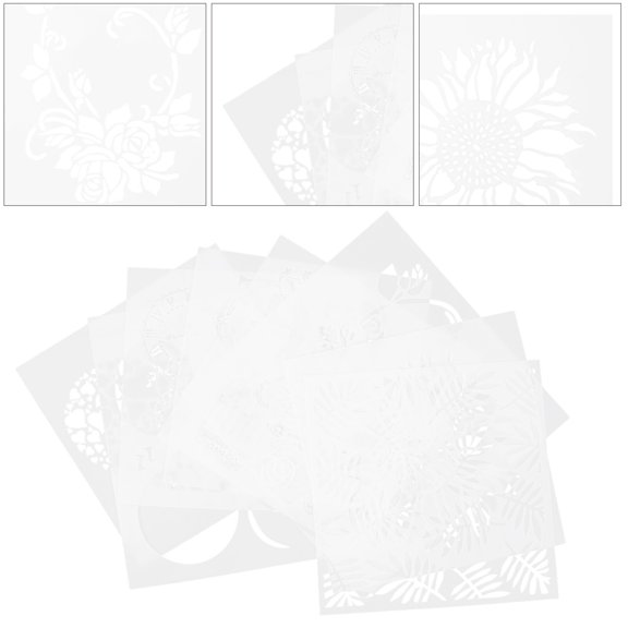 BESTYASH 8Pcs Hollow Painting Template in Mixed Style for Children's Art Tools for Scrapbooking