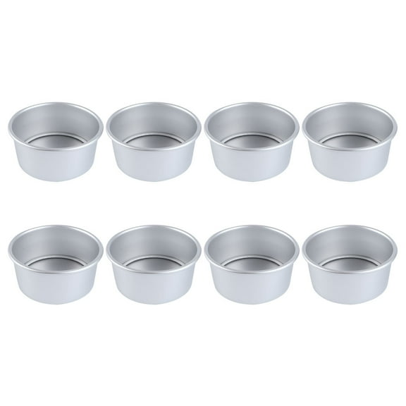 BESTYASH 8Pcs Household Baking Molds Aluminum Alloy Round Pan Oven Safe with Detachable Bottom