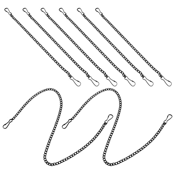 BESTYASH 8Pcs Metal Hanging Chain for Signs and Posters with Hooks Durable Black Finish