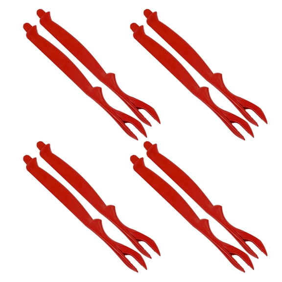 BESTYASH 8Pcs Lightweight Red Plastic Crab Eating Tools for Precise Meat Picking and Shell Cracking