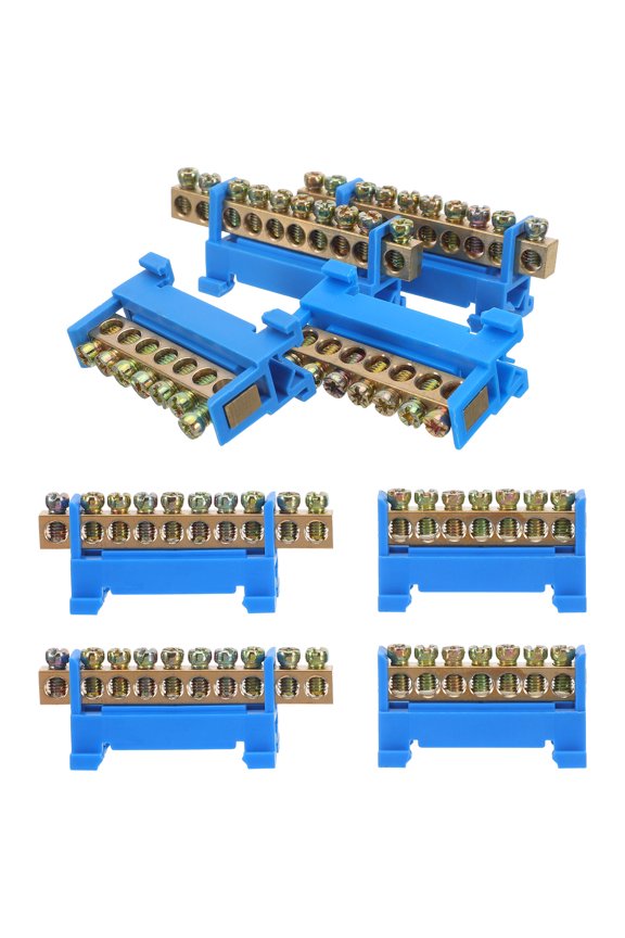 8Pcs Copper Bus Bar Terminal Block with Stable Screw Connection for Grounding