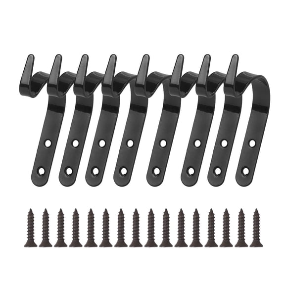 BESTYASH 8Pcs Premium Iron J Shape Basket Hooks for Home Use Coat Holder and Key Bag Hook