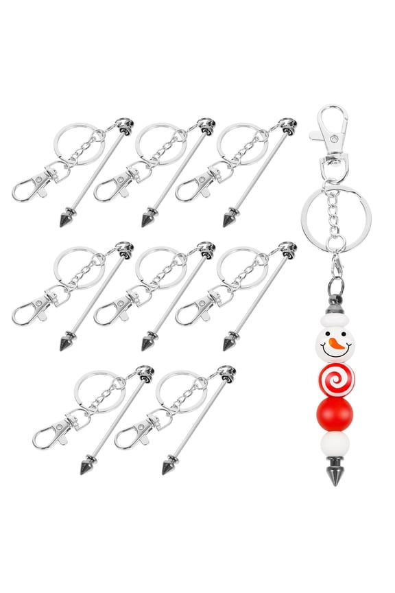 8Pcs Reusable Metal Beadable Key Chains Black for Stylish Backpack and Purse Decor