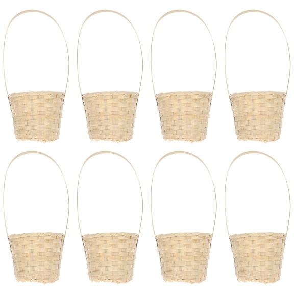 BESTYASH Set of 8 Rustic Woven Storage Baskets, Decorative Organizer Baskets for Parties and Home