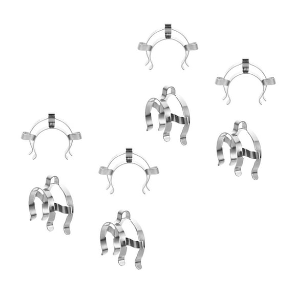 BESTYASH 8Pcs Silver Stainless Steel Clamps Metal Keck for Secure Laboratory Use