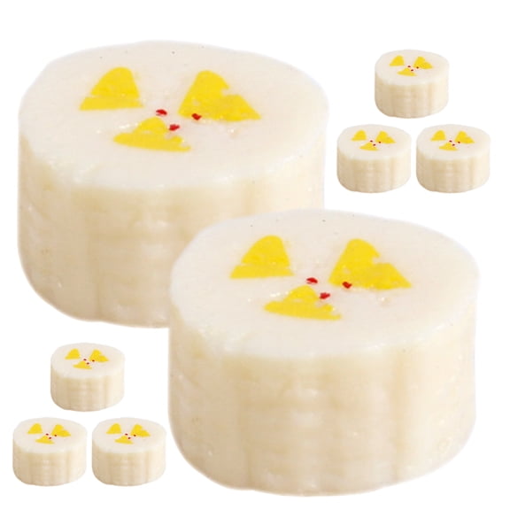 BESTYASH 8 Pieces Realistic Banana Slice Fake Fruit Models White Plastic for Home Decor Office Table Centerpiece Display