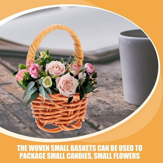 BESTYASH 8pcs Hand Woven Baskets Coffee Decoration Dollhouse Accessories