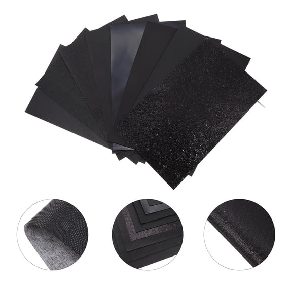 BESTYASH 8Pcs Soft Faux Black Fabric for Earring Making Supply Craft Projects